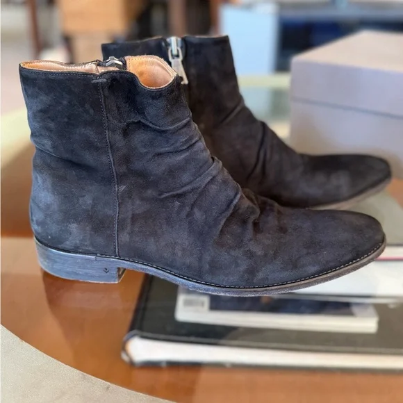John Varvatos Morrison Sharpei Men's Black Suede Ankle Boots Size 11 - Picture 1 of 14